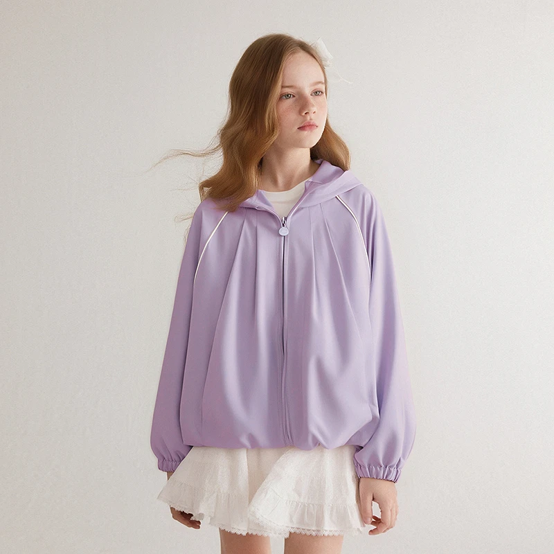 笛莎童装女童外套秋季新款甜美花苞连帽外套-932532701