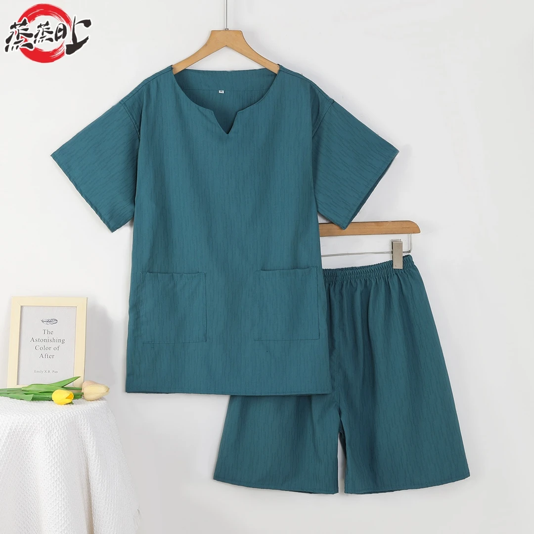 2025新款汗蒸服女款爆款纯棉浴服男士高档桑拿服睡衣按摩服加大码