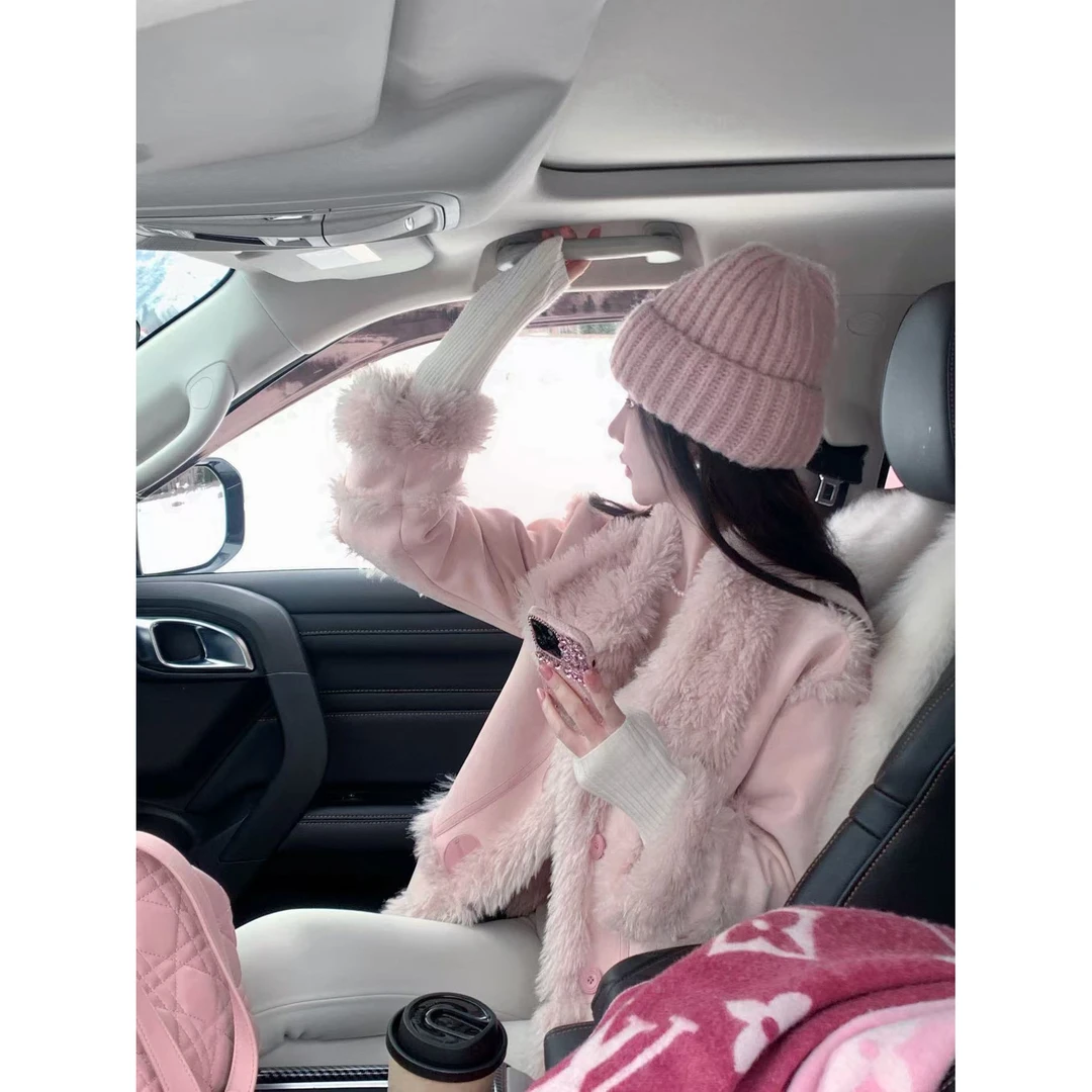 【雅乔定制】舒芙蕾 麂皮绒的皮毛一体外套女秋冬DYDD-25070210