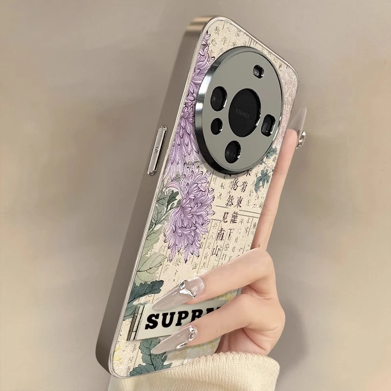 采菊东篱下适用华为mate70手机壳mate60pro新款pura70ultra电镀50