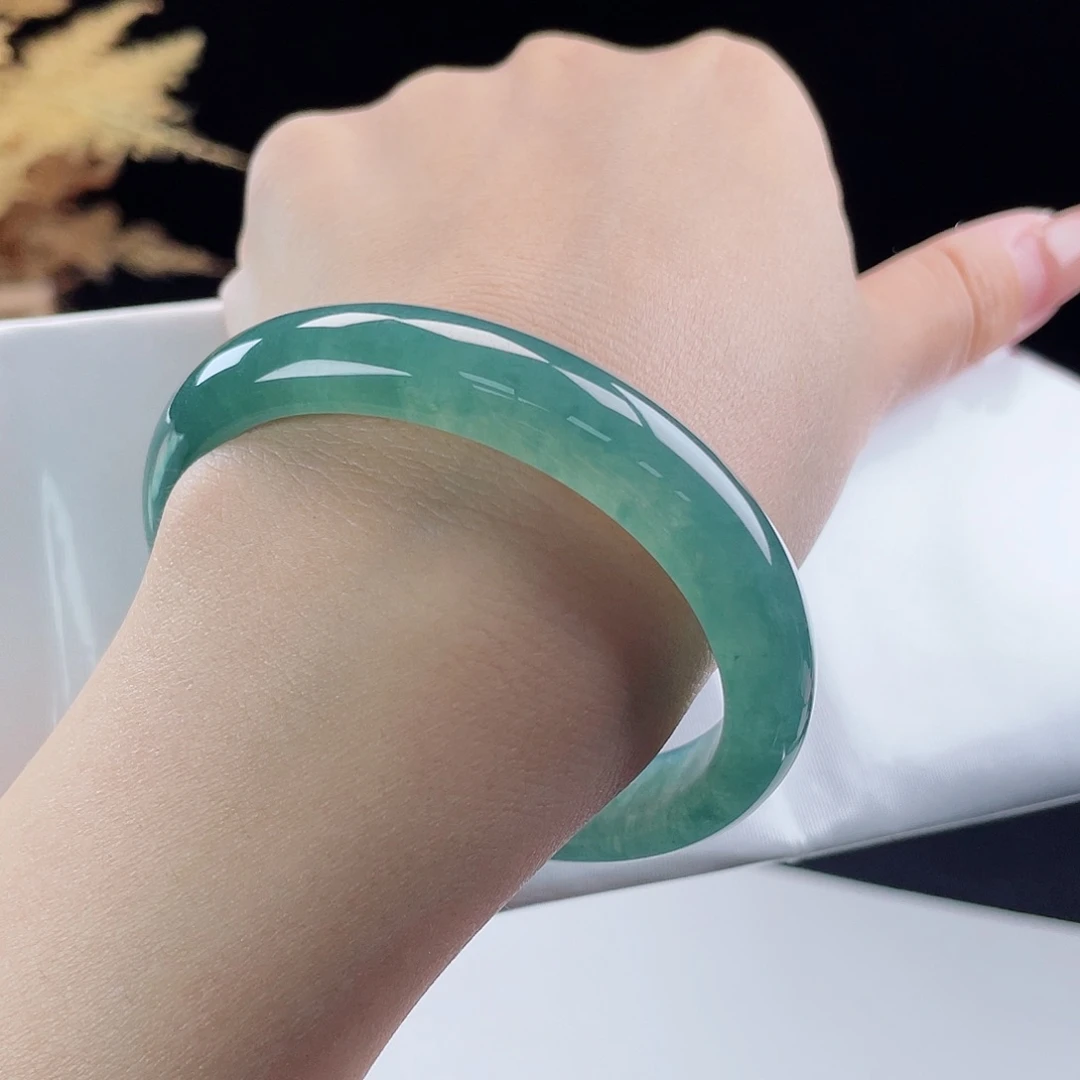 翡翠手镯未镶嵌7328-宝石绿贵妃
