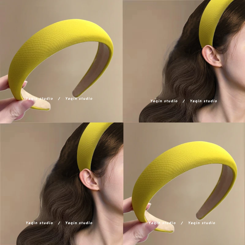 显白鹅黄~！简约发箍女高颅顶压发头箍百搭显脸小发卡气质发饰女