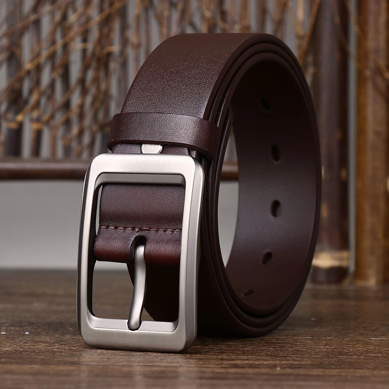 头层皮带不锈钢简约男士商务真皮男款男生真牛皮皮带西裤腰带时尚