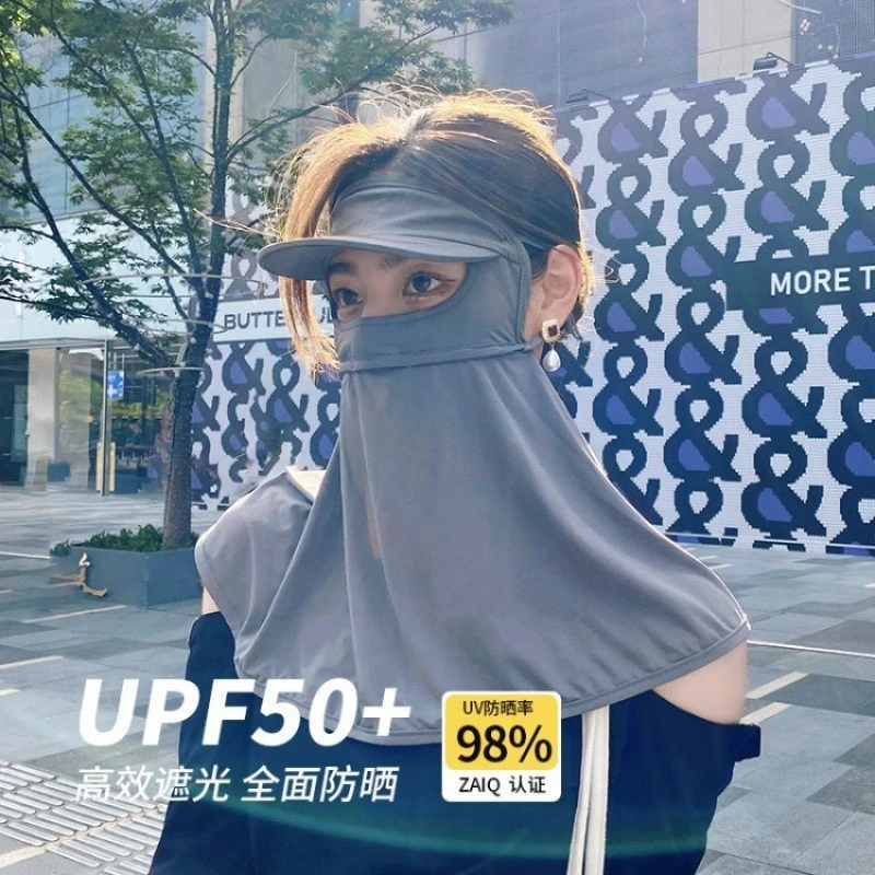 新款UPF防晒面罩 护颈防紫外线 冰丝透气 夏季全脸口罩
