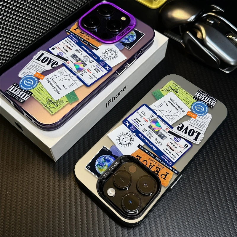 登机牌标签适用苹果16promax手机壳iPhone15创意14保护套17新款12