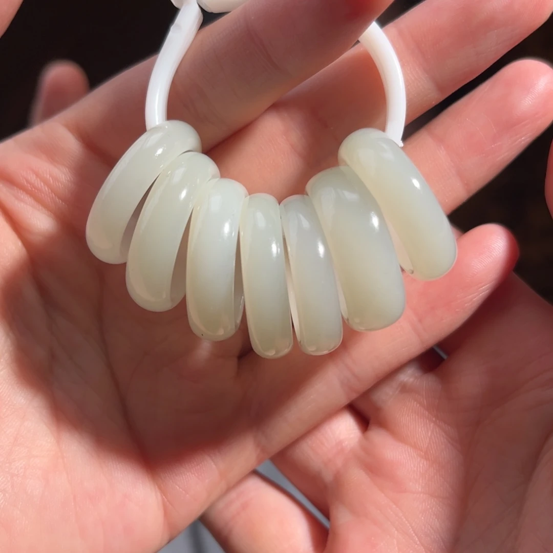 和田玉戒指未镶嵌新疆且末青白20号多样性发货拍一发一176