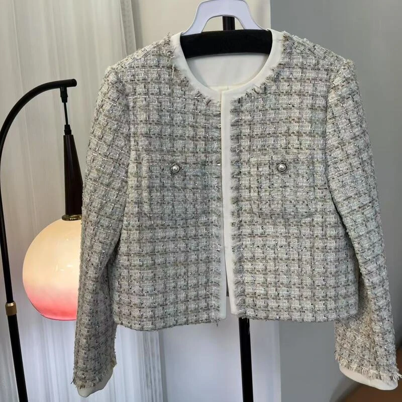 小香风白色休闲轻奢时尚设计师休闲外套 HW018