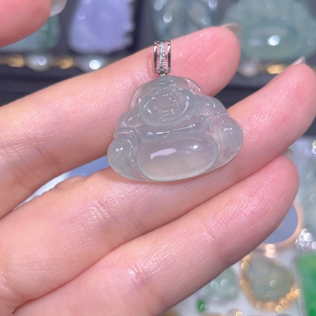 颈饰18K金镶嵌翡翠翡翠