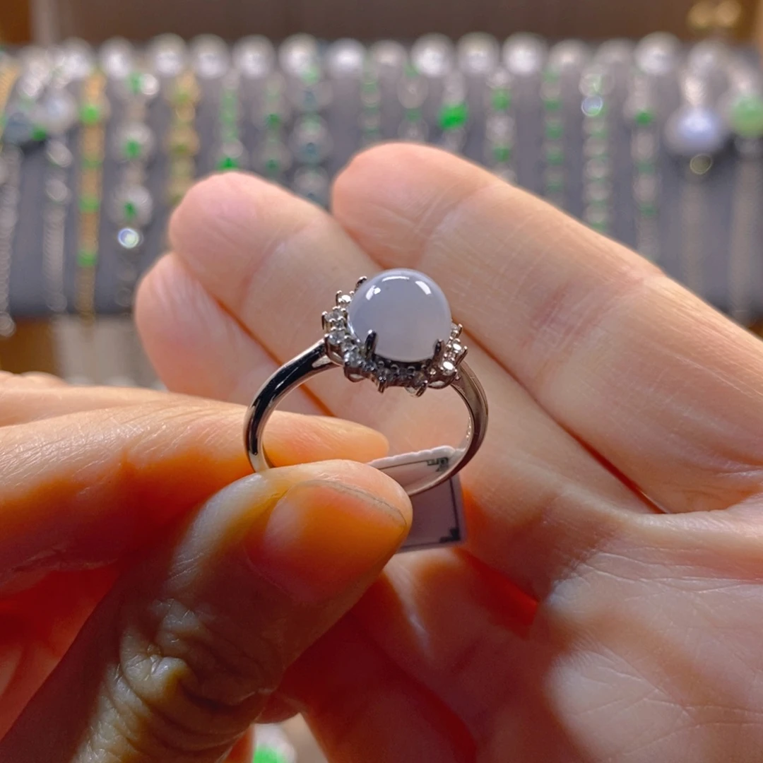 颈饰银S925镶嵌翡翠翡翠戒指