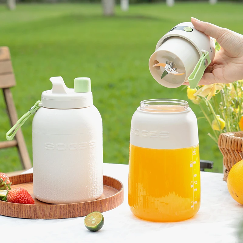 新款制冷榨汁机杯便携式水果吨吨桶12刀头智能数显果汁机双盖