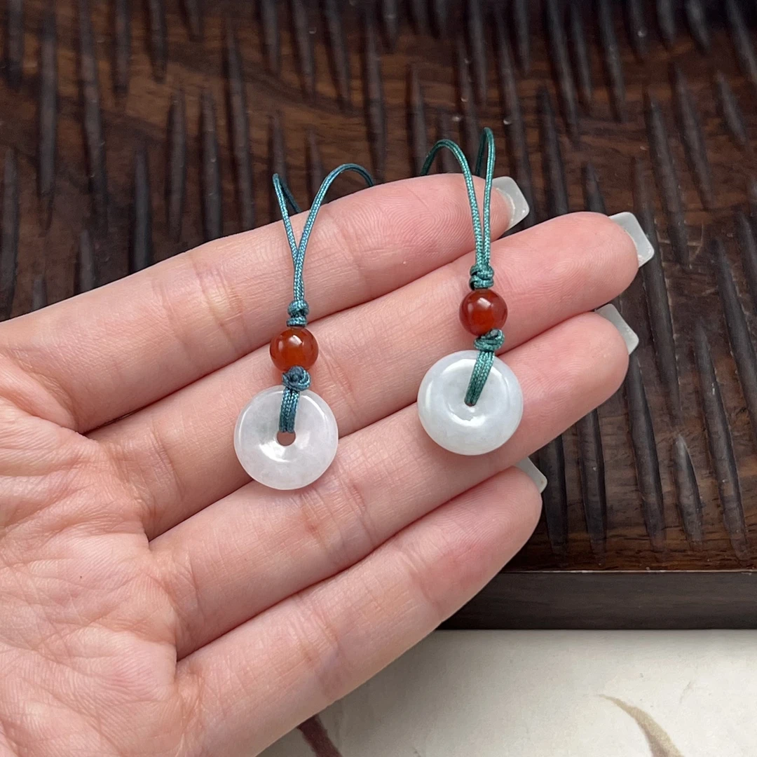 【北野珠宝】天然缅甸A货翡翠平安扣挂件-B85H-253多样性发一13*3mm