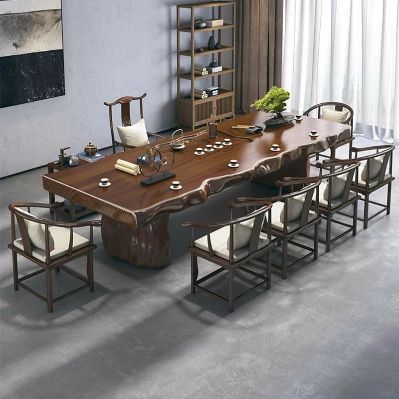 大板实木茶桌简约现代中式喝茶桌椅组合功夫禅意茶台客厅泡茶桌