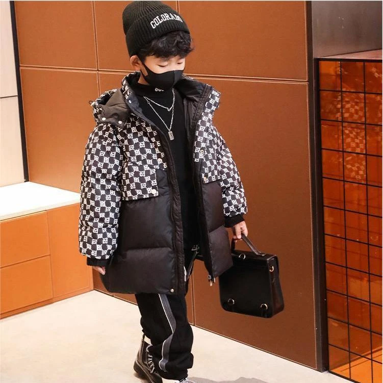 男童2024冬季新款宝宝外套中大童棉衣中长款加厚学生服保暖韩版