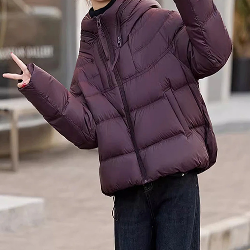 6728羽绒服女冬季短款2025新款高级感平湖反季清场羽绒外套大码