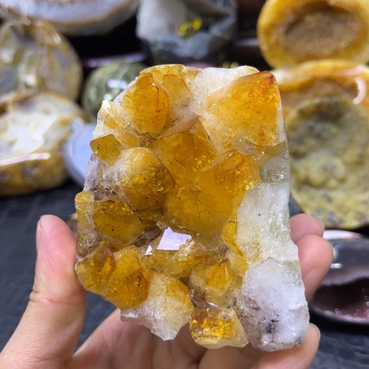 未镶嵌发饰水晶黄晶大牙簇