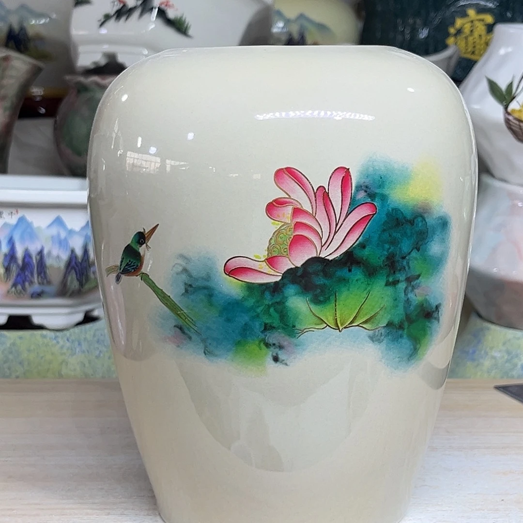 陶瓷绿植多肉微瑕花盆外口径：8.5*19打孔