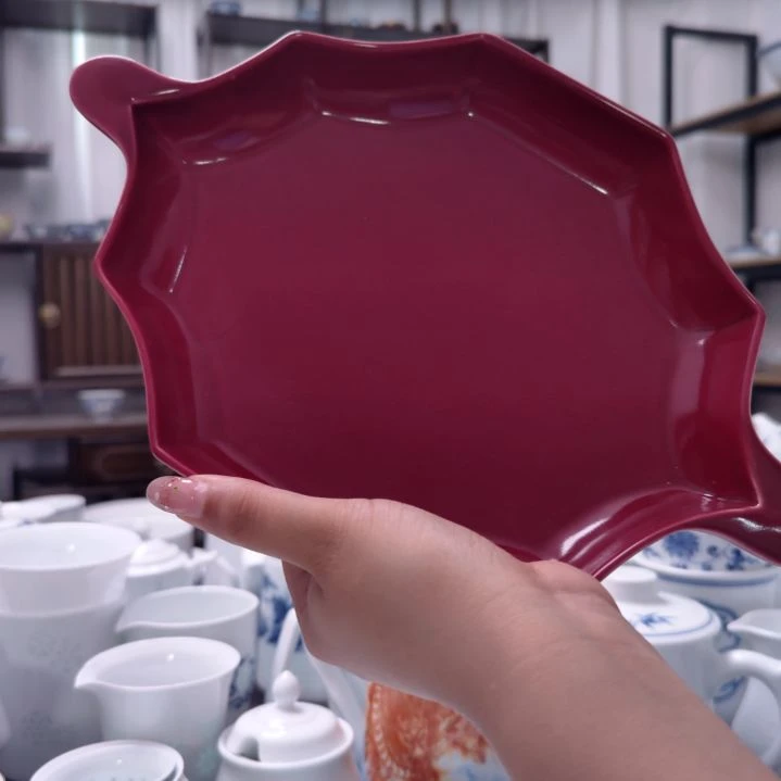 瓷镜影颜色釉壶承一个