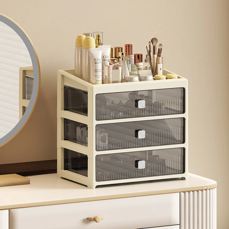 仟柏霖桌面防尘收纳抽屉多层收纳盒文具办公室书桌置物架整理柜