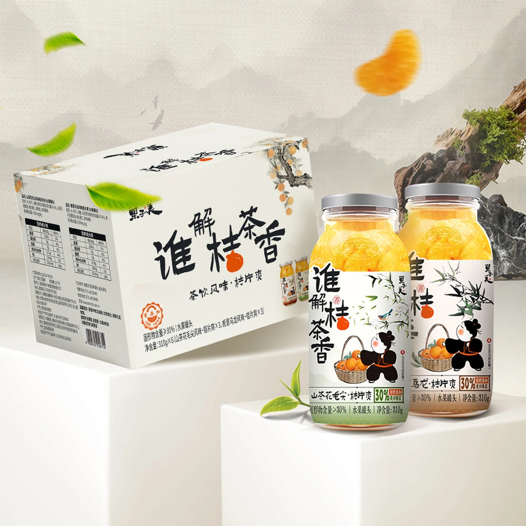 lameizi/辣妹子辣妹子栀意乌龙山茶花毛尖桔片爽茶果味罐头礼盒装