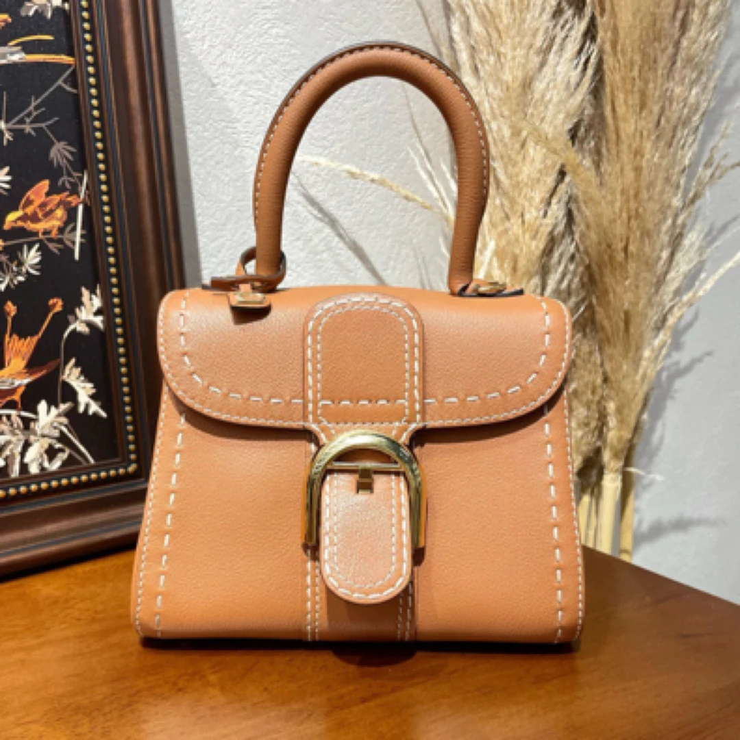 99新 Delvaux/德尔沃 焦糖色外缝Brilliant mini