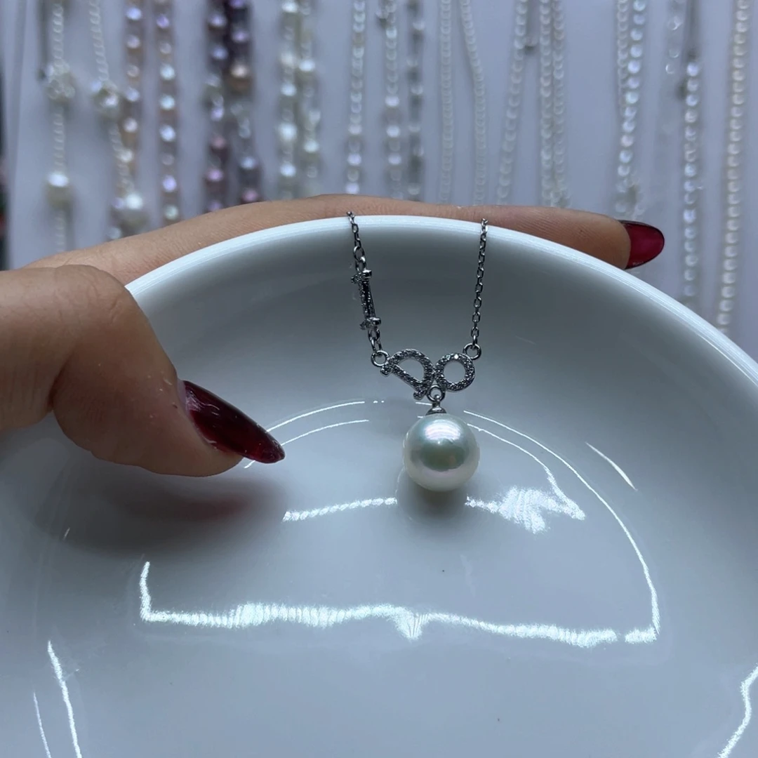 淡水珍珠银S925镶嵌套链