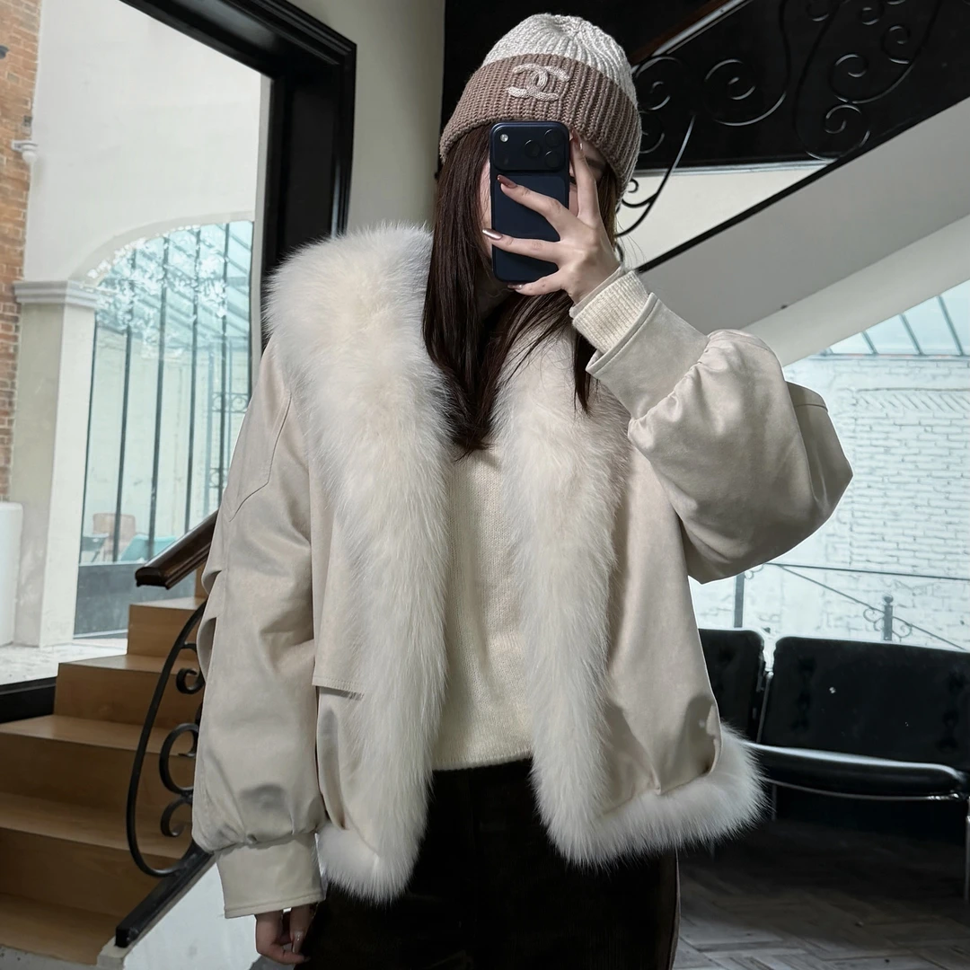 HELA AOMI “氛围鹅绒”90白鹅绒+狐狸毛廓形宽版羽绒服CY5DC48566