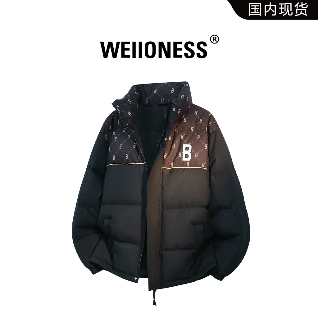 WEIIONESS美式高级感棉衣男款秋冬季加棉保暖设计时尚棉服外套