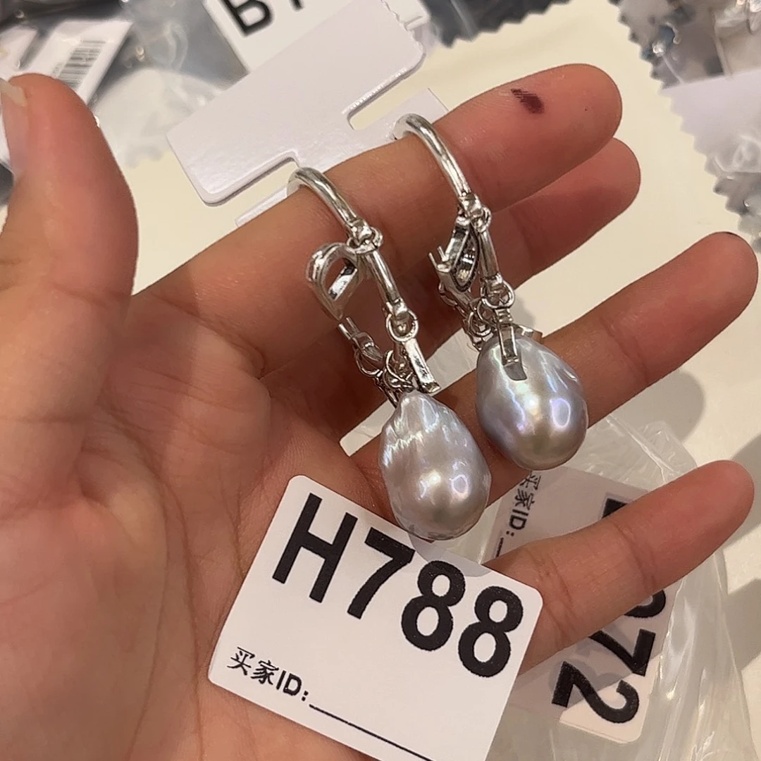 合金淡水珍珠耳饰