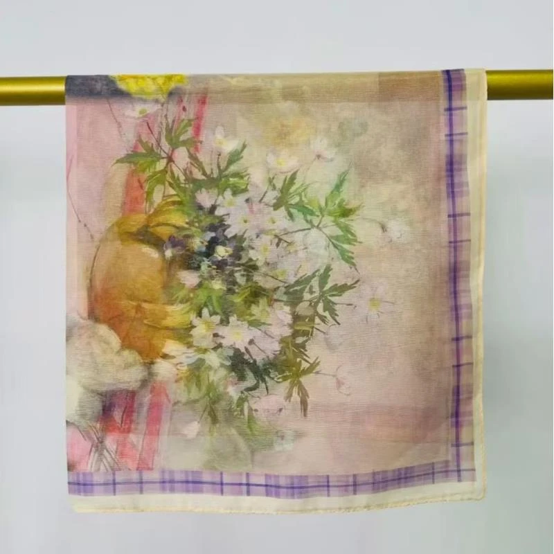 SJ108 繁花隐 70*70左右 精品丝巾