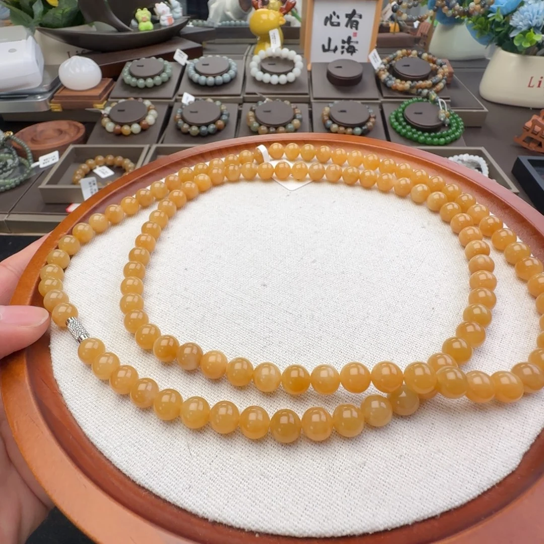 和田玉未镶嵌手链卡8新疆且末金山黄金糖108，1-4