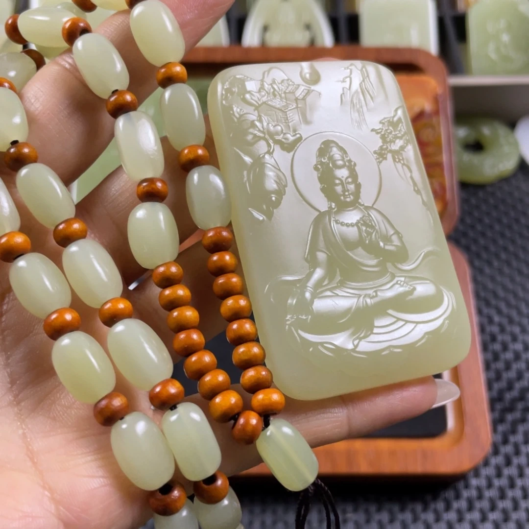 石材观音挂件一物一拍