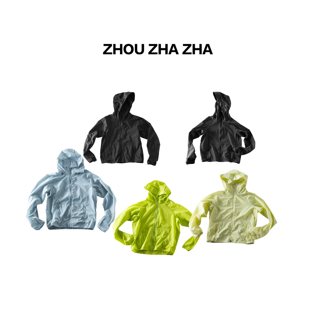 【周炸炸】防晒户外凉感透气速干微弹运动连帽冲锋衣外套#258252