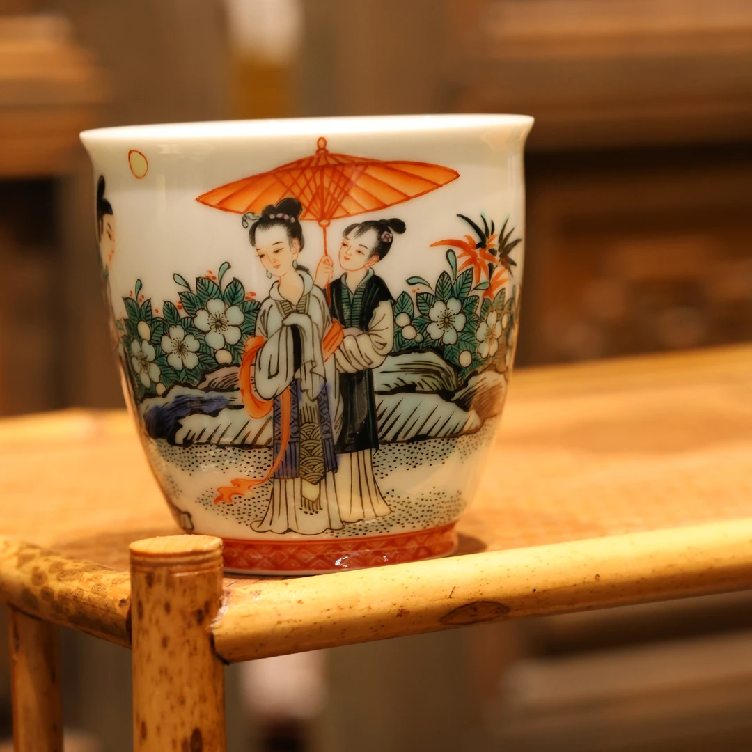 古阅和风·西湖奇缘杯景德镇陶瓷纯手工手绘茶具茶器