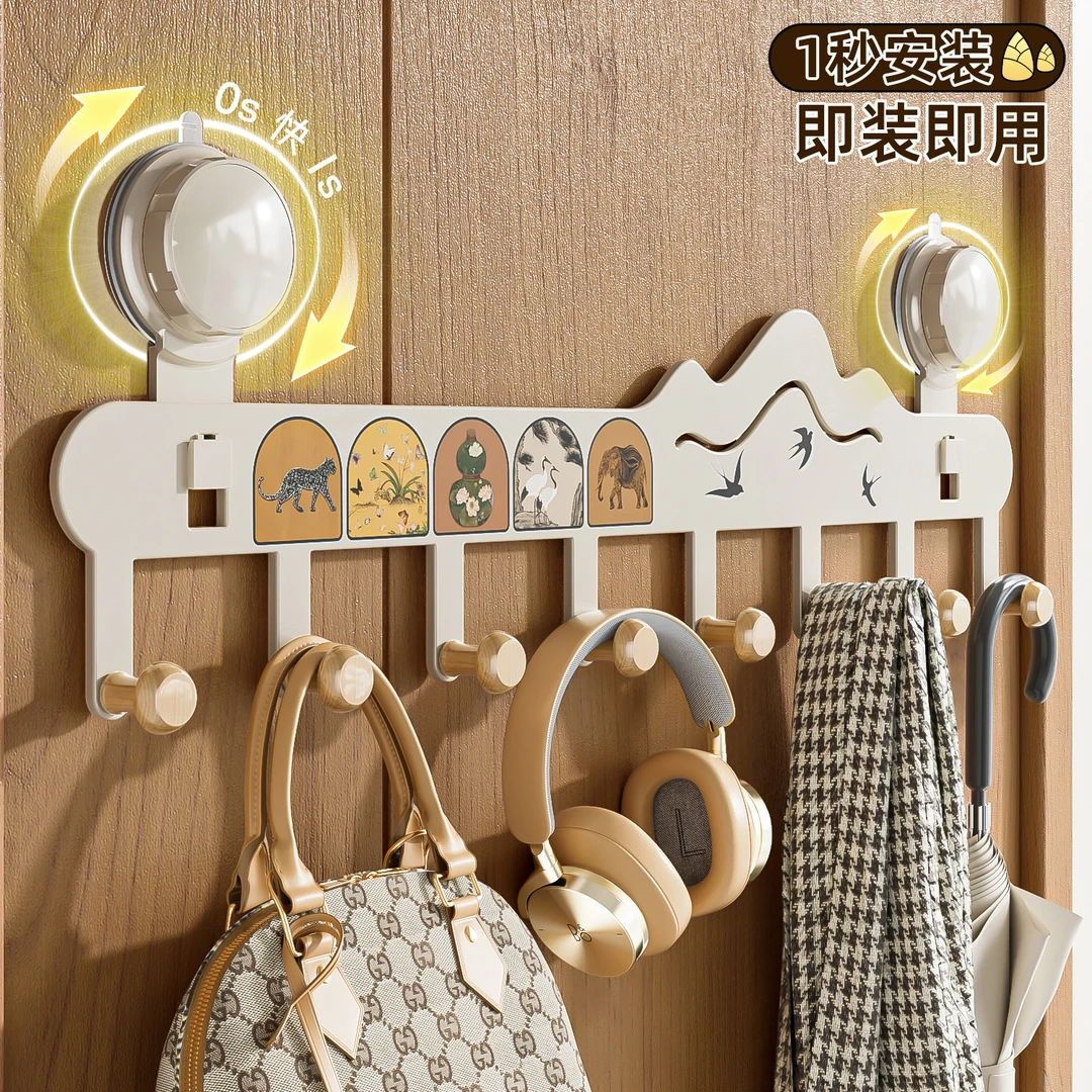 新款门后挂钩复古风卧室门上挂架入户门背式置物收纳神器衣帽钩