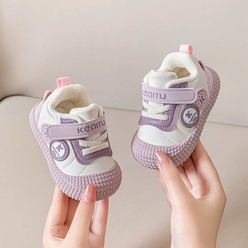 Ginofu秋冬保暖加棉男女宝宝鞋防滑软底学步鞋稳步护脚婴儿机能鞋