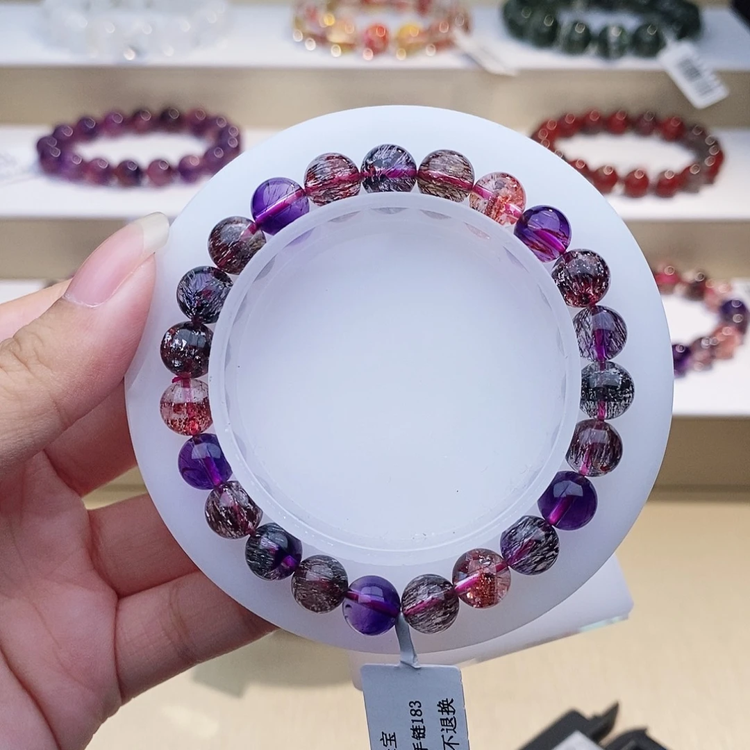 未镶嵌手链水晶黑加侖8+