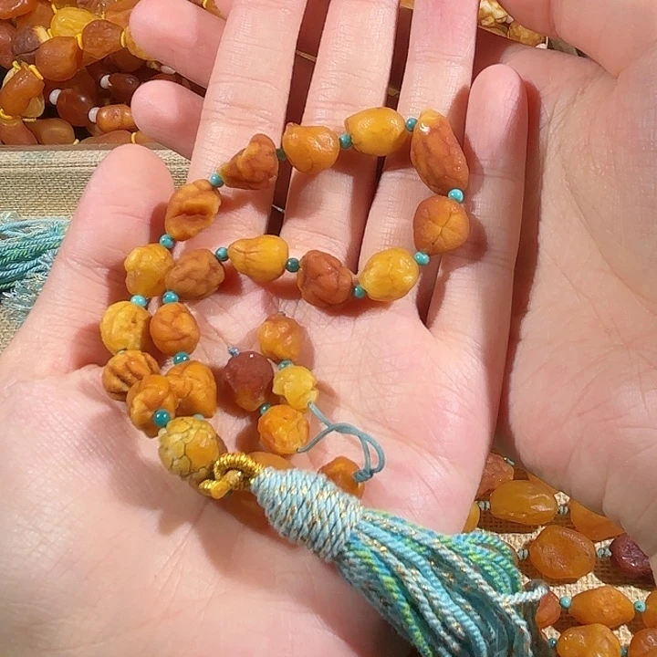 琥珀未镶嵌手链蜜蜡海漂手持