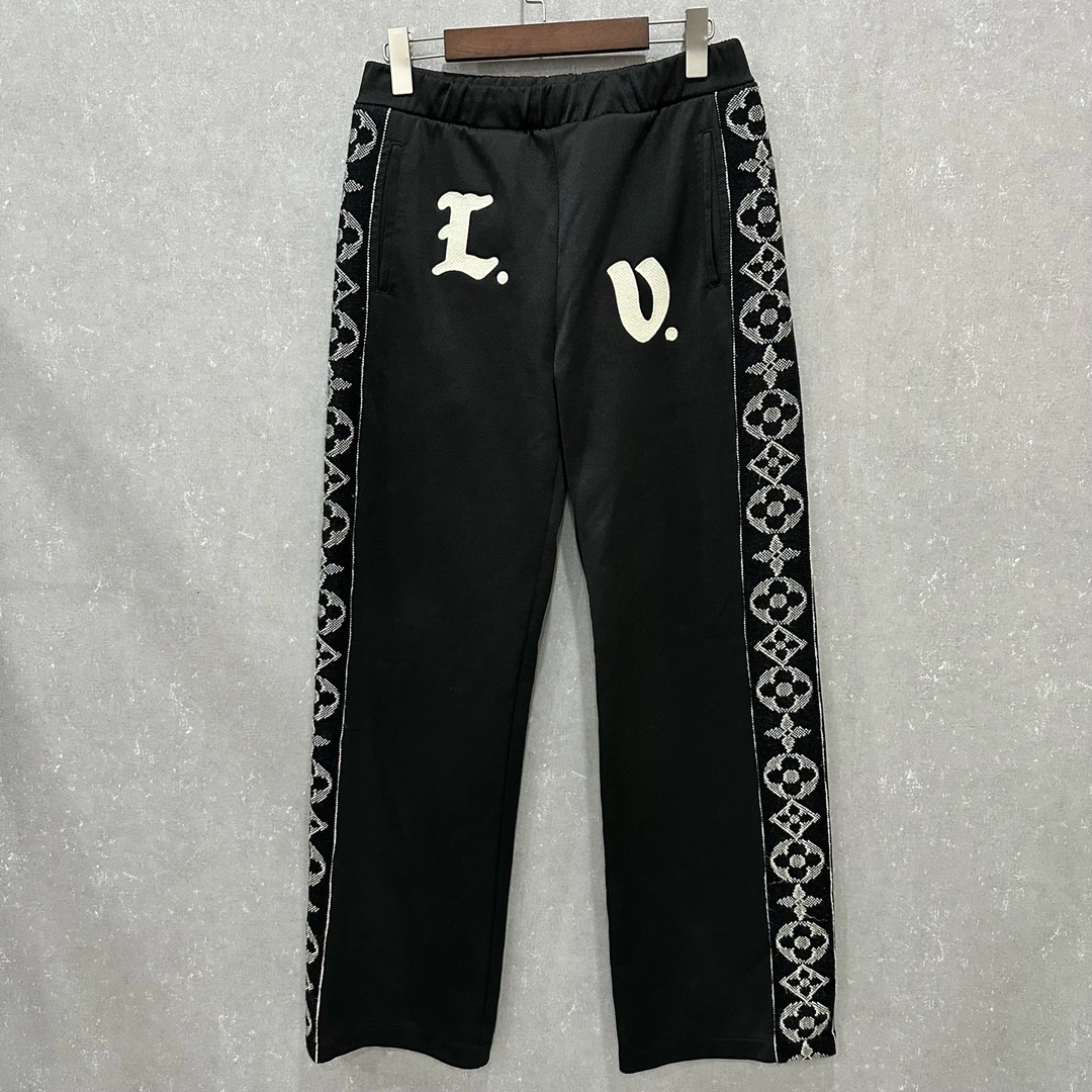 99新 LouisVuitton/路易威登 条纹刺绣字母长裤 M码/006212