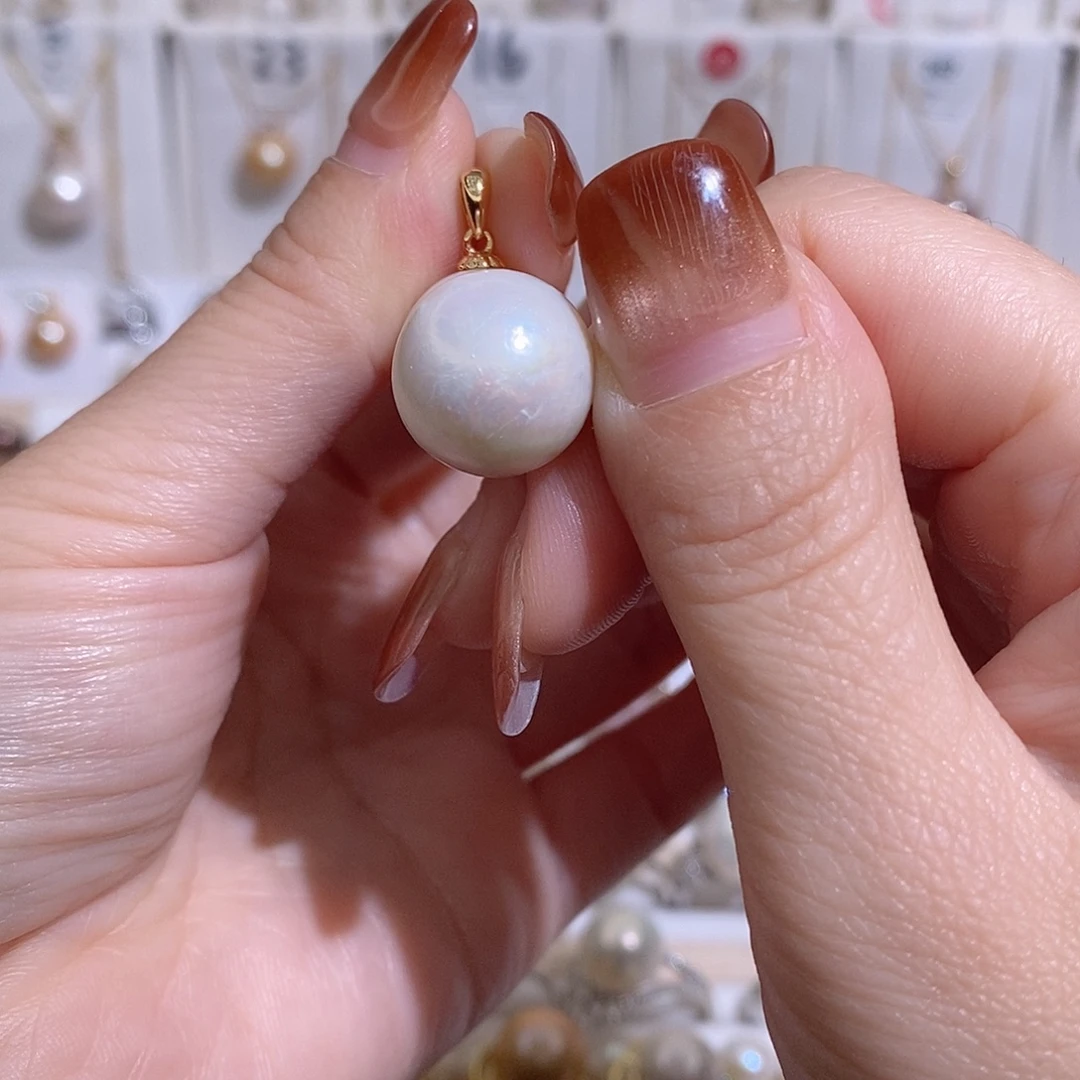 吊坠(赠链)银S925镶嵌淡水珍珠w15.2有瑕疵