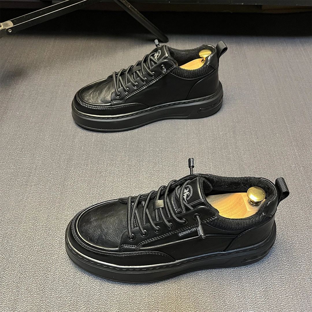 男鞋2025冬季加绒板鞋韩版潮流运动鞋休闲板鞋男士百搭舒适男鞋子