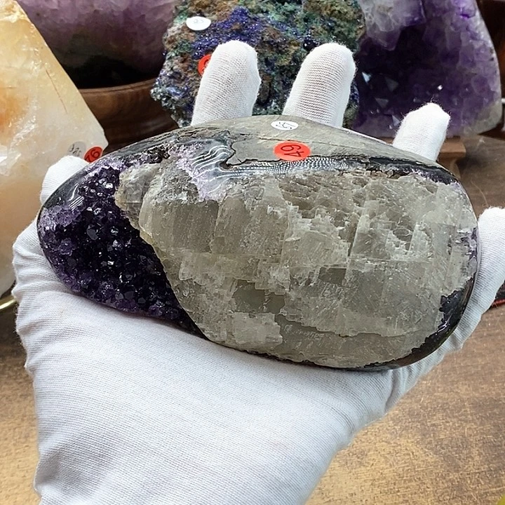 晶福利未镶嵌水晶49大块方解帝紫