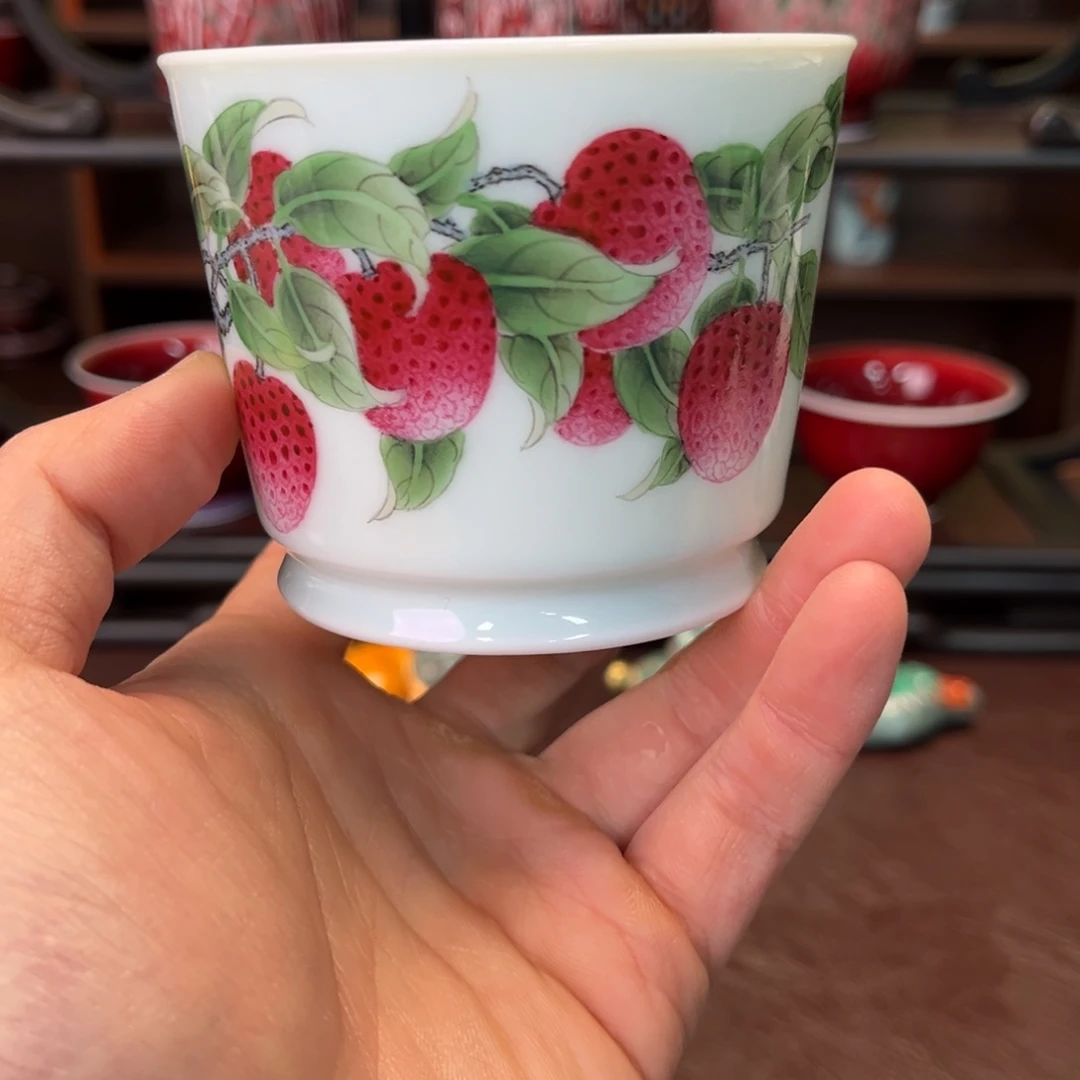 陶杯子景德镇陶东方陶瓷杯子壶盖碗