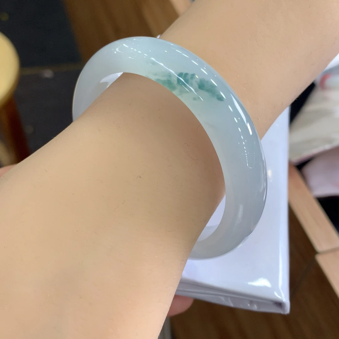 翡翠未镶嵌手镯天然Ａ货翡翠52/53