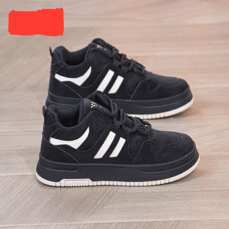 高帮鞋女冬季女鞋2025年新款小白鞋厚底百搭休闲黑色运动板鞋