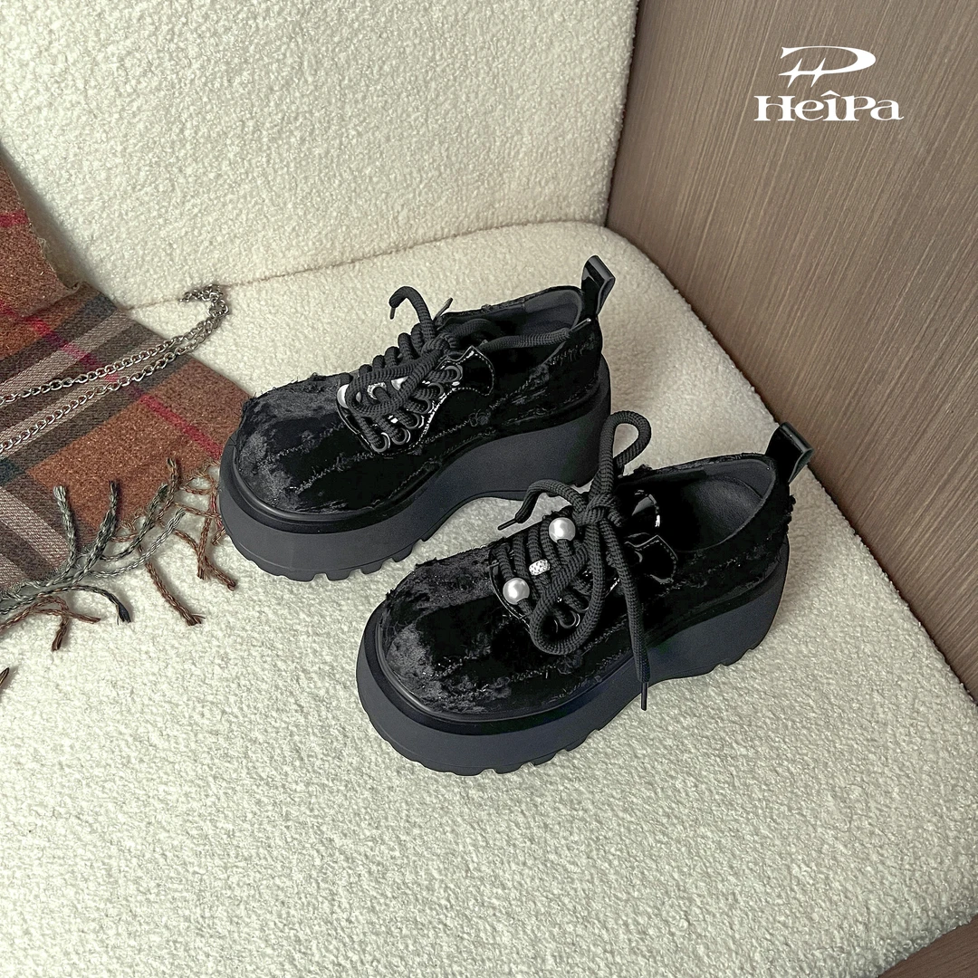 【HeiPa】付小付家春季穿新款厚底带时尚韩版靴子女款