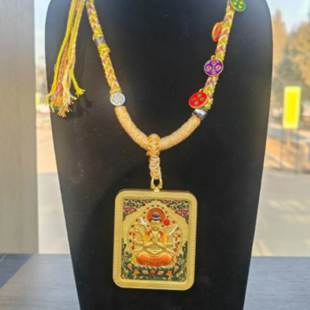 合金五爷双面八大守护佛唐卡