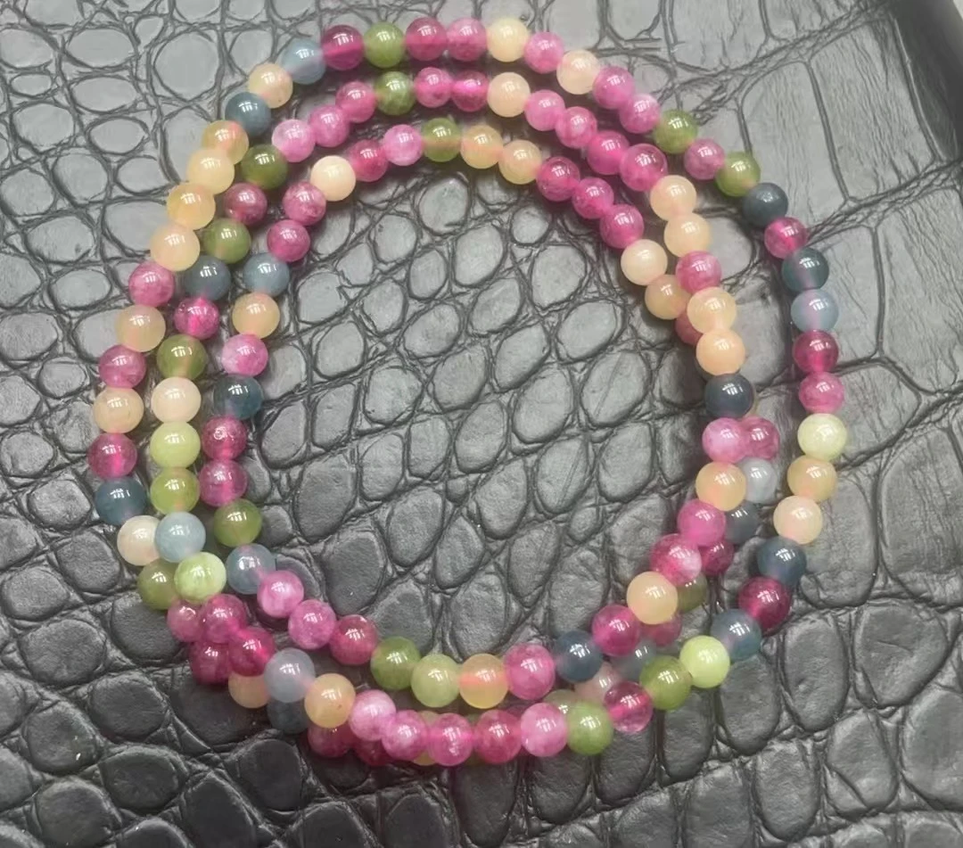 碧玺A308 彩色多圈手串  男女同款 时尚百搭镶嵌气质