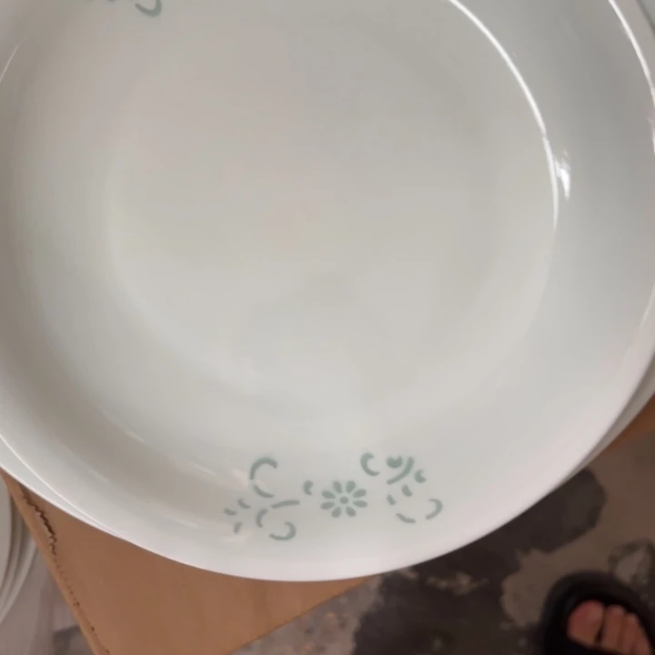 青瓷景德镇陶瓷盘子两只青色