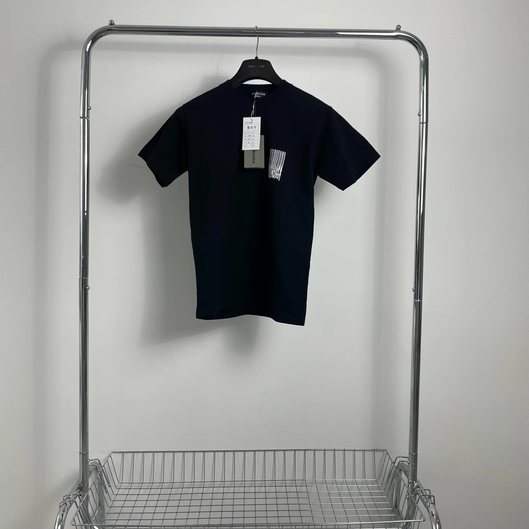 全新未使用 Balenciaga/巴黎世家 黑色logo短袖 yy00492 尺码s