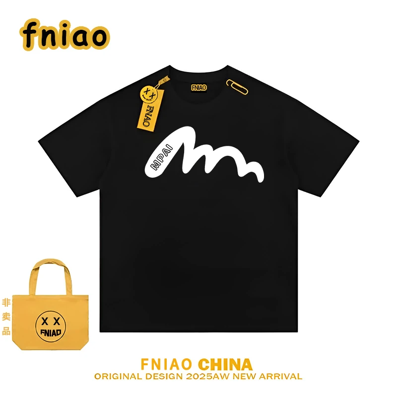 夏季宽松休闲半袖美式设计感数字字母印花短袖T恤男短袖休闲装